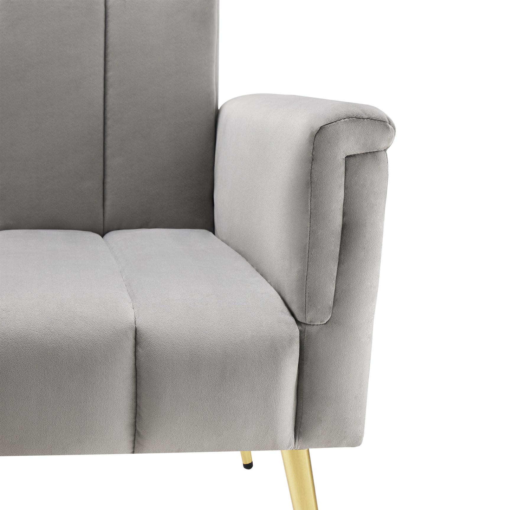 2-Sitzer-Schlafsofa aus dunkelgrauem Stoff mit Seitentaschen, modernes Schlafsofa