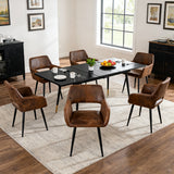 Round Table Table Table Table Timber Ø80 cm with 4 black velvet chairs, modern and comfortable style