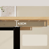 Table à manger extensible aspect chêne à trois rallonges avec pieds métalliques