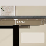 Table à manger gris extensible à trois rallonges avec pieds métalliques