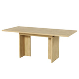 Table à manger extensible aspect chêne 140-180 cm style minimaliste moderne