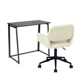 Foldable Office in black metal and desktop chair in beige velvet - ASCOLI & ROSS