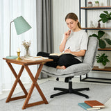 Fauteuil de relaxation réglable et pivotant avec accoudoirs et assise épaisse en chenille gris - CONFOD