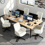 Einstellbare ergonomische Büro -Sessel mit Stoff Armlehnen weiße Schleife - Thomasina