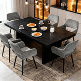Set 6 skandinavischer Esszimmer Sessel mit grauen Samtarmlehnen - Cromwell Cord