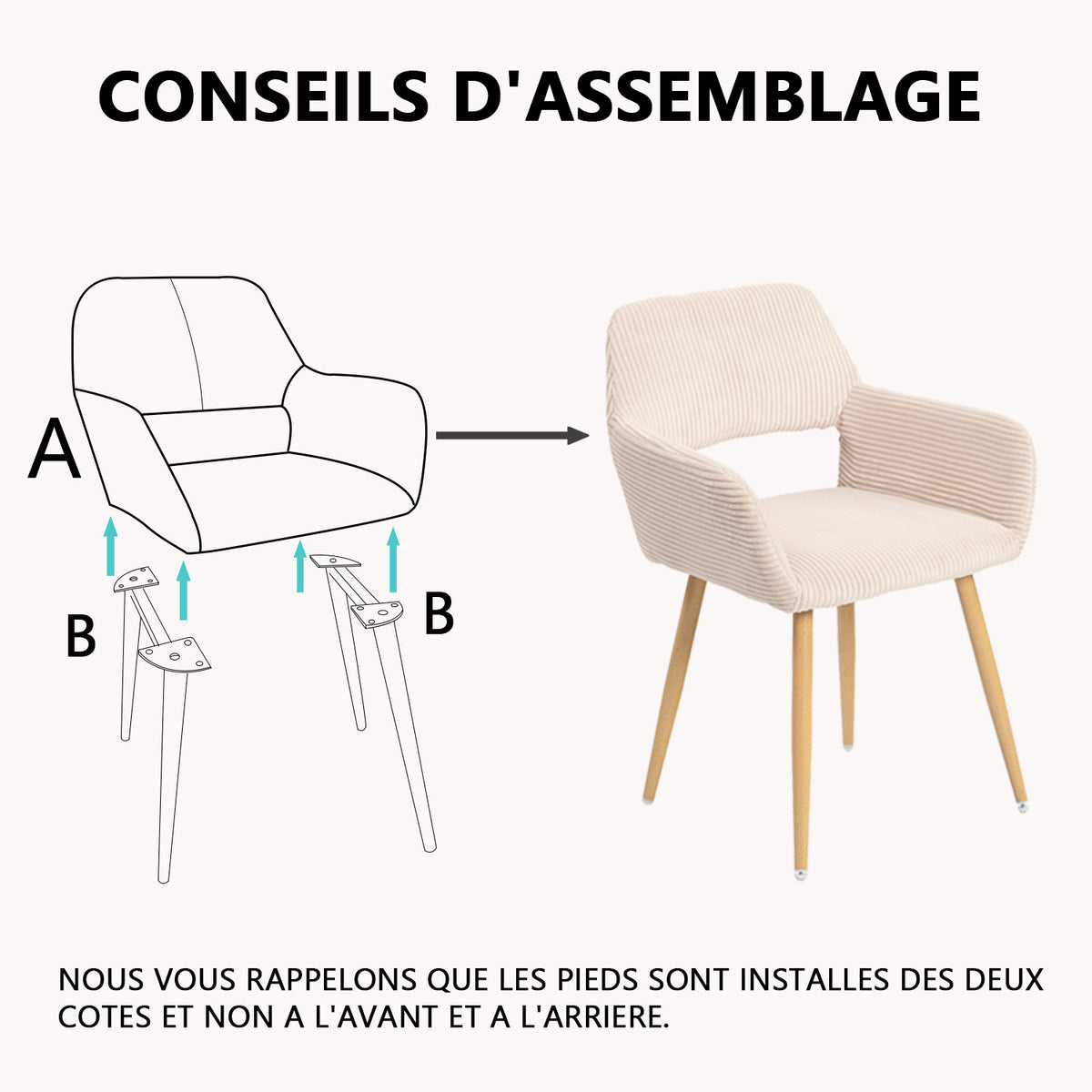 Round Table Table Table Table Timber Ø80 cm with 4 black velvet chairs, modern and comfortable style