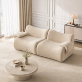 Canapé modulaire chenille beige 2 places