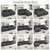 2-Sitzer-Schlafsofa aus dunkelgrauem Stoff mit Seitentaschen, modernes Schlafsofa