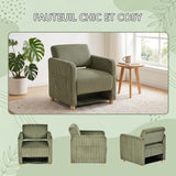Loungesessel mit Armlehnen aus beigem Cord – DOMCO
