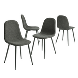 Set of 4 industrial dining chairs in suede - Charlton