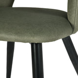 Lot de 2 chaises de salle à manger scandinaves avec accoudoirs en tissu résistant aux animaux et assise rembourrée, vert - AKANJI CC