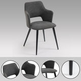 Lot de 6 fauteuils de salle à manger scandinaves avec accoudoirs en tissu gris - AKANJI