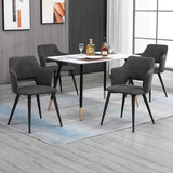 Lot de 6 fauteuils de salle à manger scandinaves avec accoudoirs en tissu gris - AKANJI