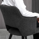 Lot de 6 fauteuils de salle à manger scandinaves avec accoudoirs en tissu gris - AKANJI