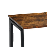 Bureau/table d'ordinateur industriel pliant avec 4 roulettes en bois et en métal noir - ASCOLI