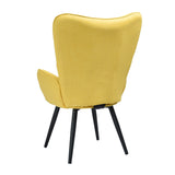 Scandinavian armchair with armrests in yellow fabric with stitching - bogdan