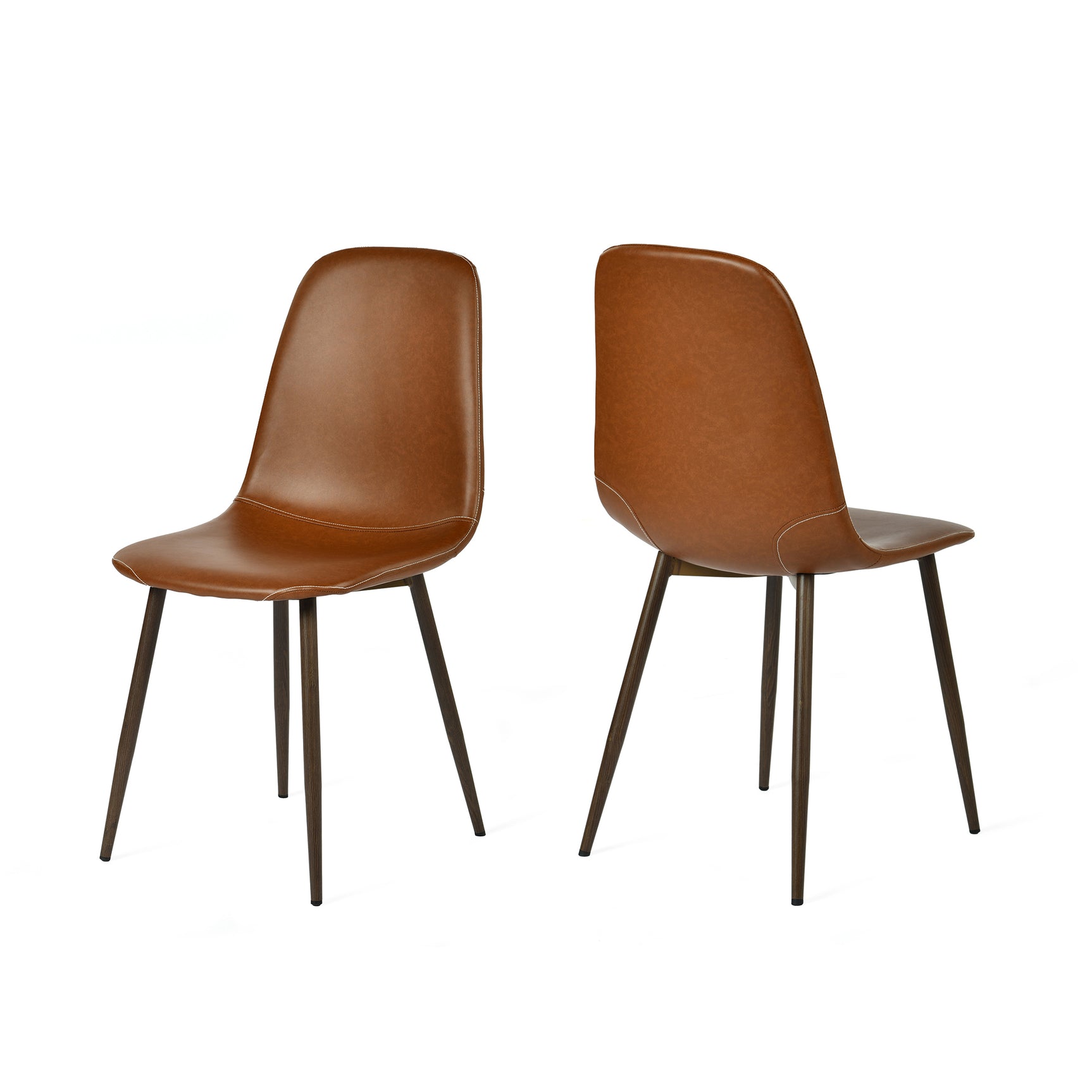 Set of 4 industrial dining chairs in suede - Charlton
