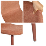 Lot de 8 chaises de salle à manger en tissu rouge doux, chaises de détente avec dossier et pieds métalliques assortis scandinave - CHARLTON