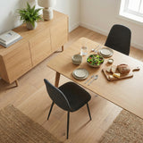 Set of 4 industrial dining chairs in suede - Charlton