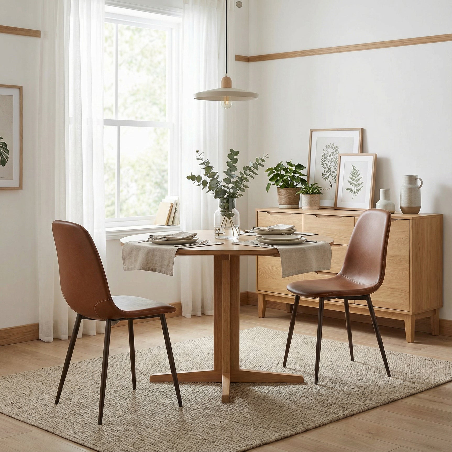 Set of 4 industrial dining chairs in suede - Charlton