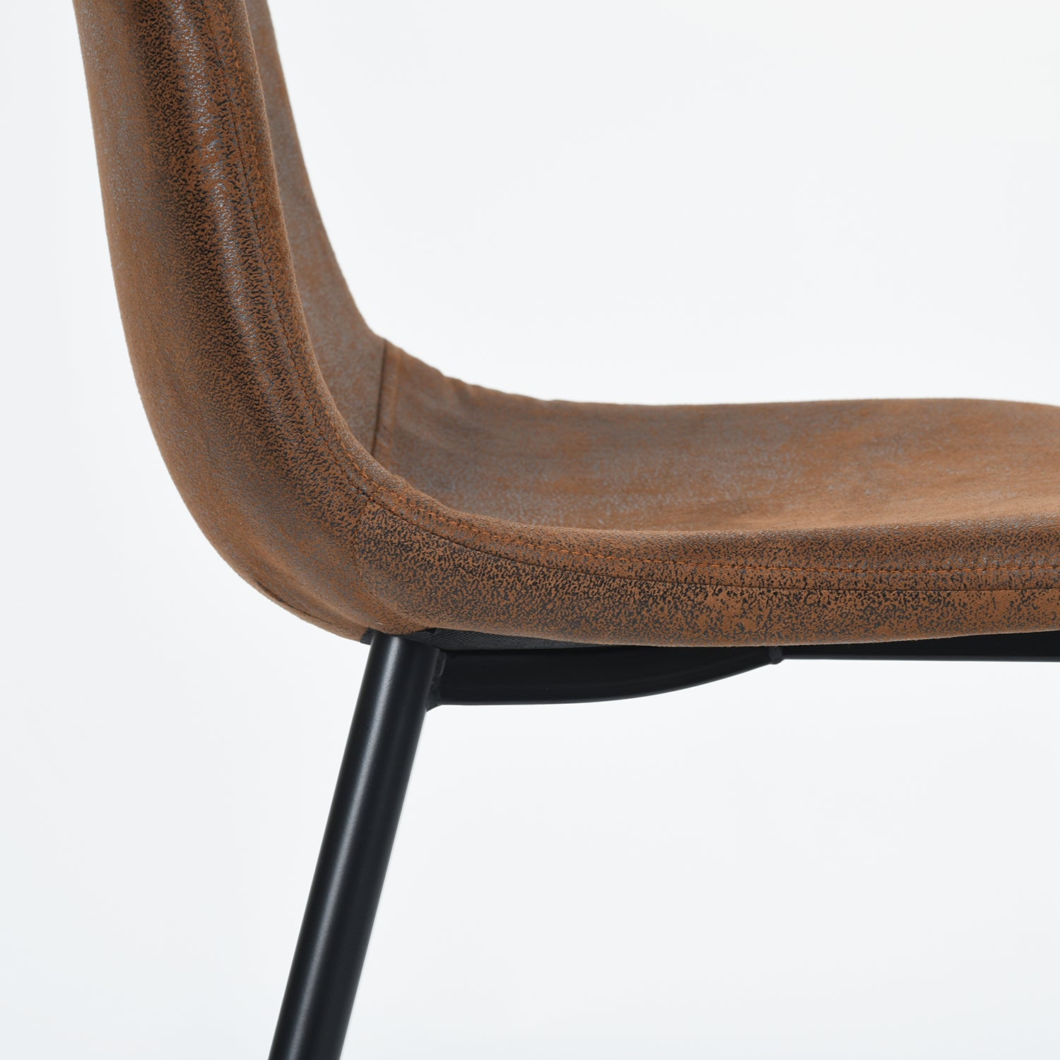 Lot de 4 chaises de salle à manger industrielles en suédine - CHARLTON