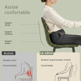 Ensemble de salle à manger de style scandinave comprenant une table ronde en chêne et 4 chaises vert