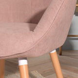 Fauteuil scandinave avec accoudoirs en tissu rose capitonné - KAS