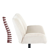 Pivotable adjustable leisure chair with beige velvet armrests - Durothil