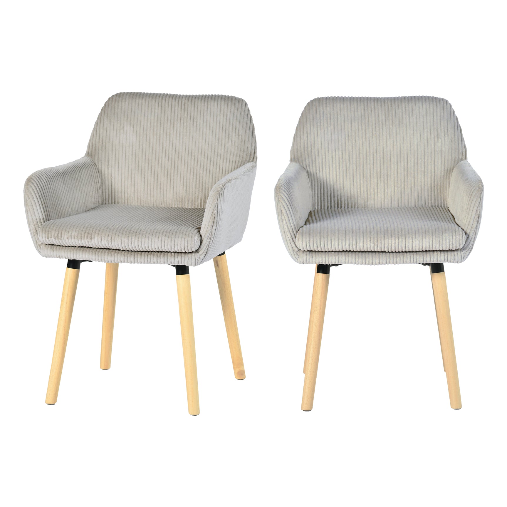 Set of 2 industrial dining chairs with suede armrests - Cromwell