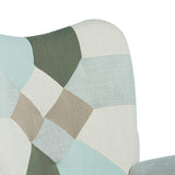 Skandinavischer Stillensessel mit Armlehnen im Aqua gepolsterten Patchwork -Stoff - Epping