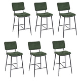 Lot de 6 tabourets de bar industriels avec dossier en tissu vert - INDEPENDENCE BAR