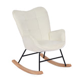 Scandinavian breastfeeding armchair with armrests in white caterpillars with stitching - kanas