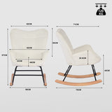 Scandinavian breastfeeding armchair with armrests in white caterpillars with stitching - kanas