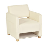 Lounge armchair with armrests in beige corduroy - DOMCO
