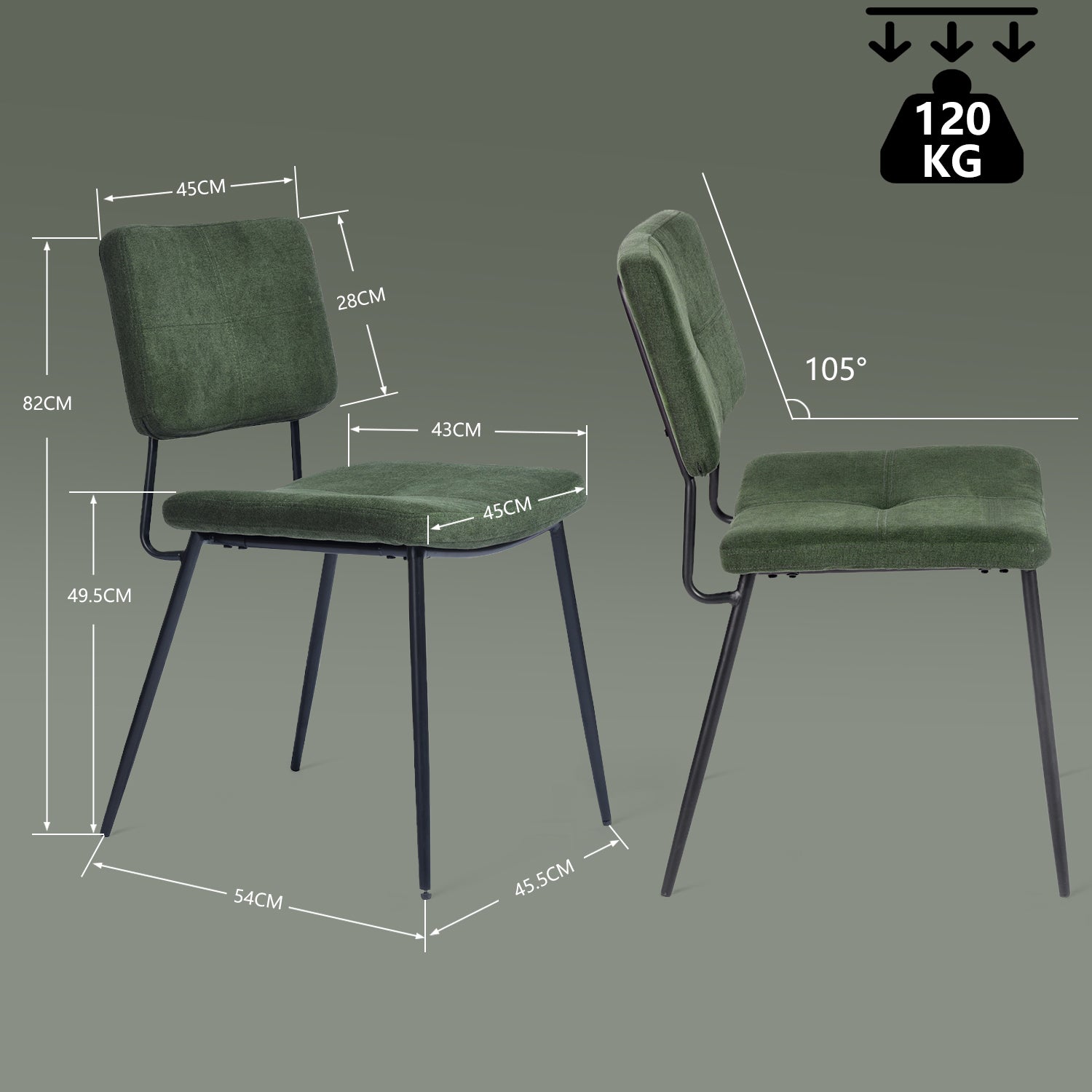 Runder Tisch in Walnussoptik Ø80 cm mit 4 schwarzen Samtstühlen, moderner und komfortabler Stil