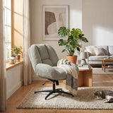 Einstellbare ergonomische Büro -Sessel mit Stoff Armlehnen weiße Schleife - Thomasina