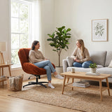 Einstellbare ergonomische Büro -Sessel mit Stoff Armlehnen weiße Schleife - Thomasina