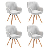 Set aus 4 bequemen Esszimmerstühlen aus beigem Stoff, 360° drehbar – CARSON FABRIC BEIGE 4STK
