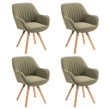 Set von 4 bequemen Esstühle in 360 ° drehbarem Grün Stoff - Carson Stoff Green 4pcs