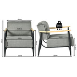 Fauteuil en tissu gris - MOLICA