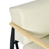Loungesessel mit Armlehnen aus beigem Cord – DOMCO