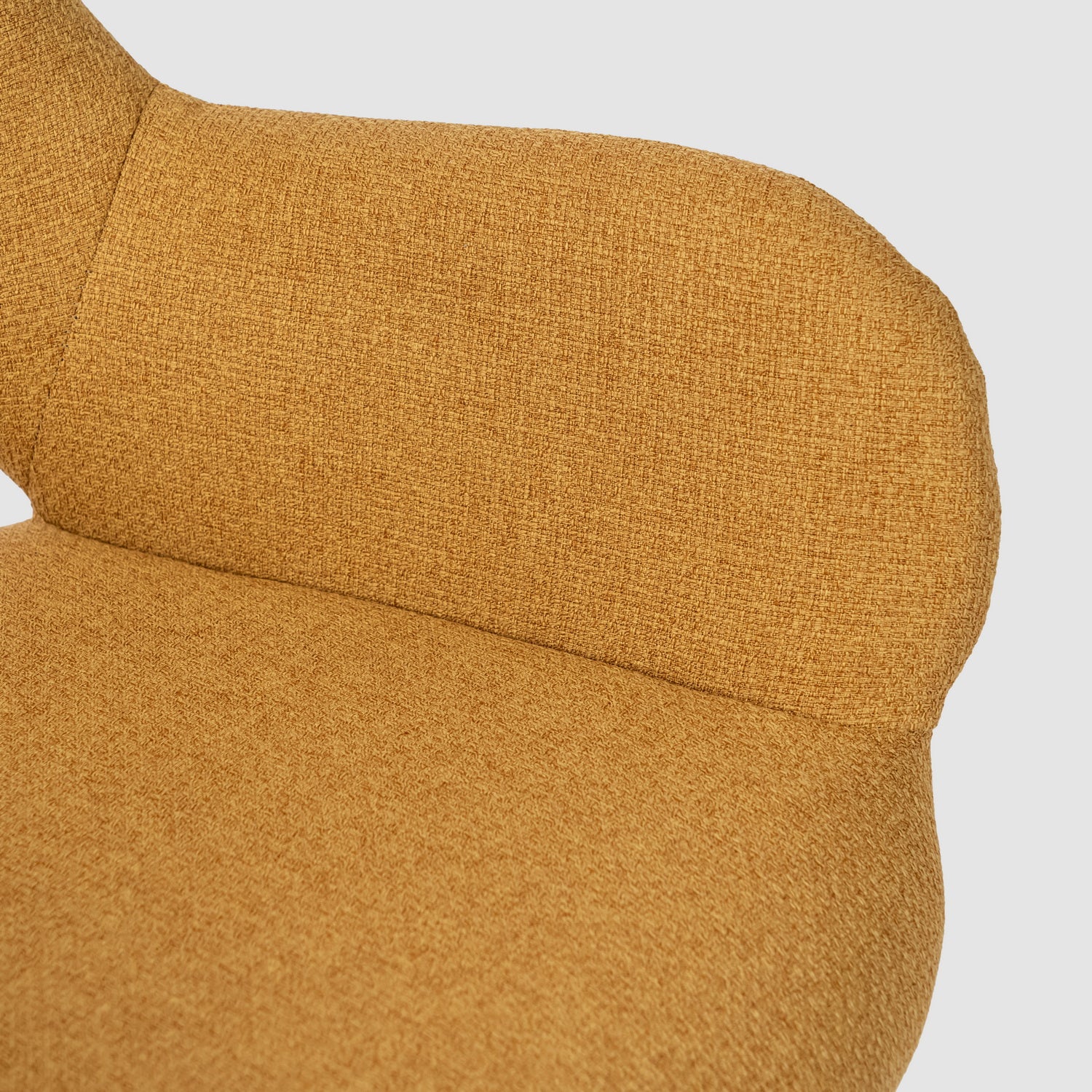 Set of 6 contemporary dining room chairs in yellow fabric, black metal legs - BETH FABRIC YELLOW 6PCS