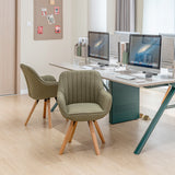 Comfortable dining room chair in green fabric with 360° swivel - CARSON FABRIC GREEN