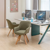 Lot de 6 chaises de salle à manger confortables en tissu vert pivotantes 360° - CARSON FABRIC GREEN 6PCS