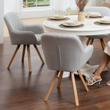Set aus 2 bequemen Esszimmerstühlen aus beigem Stoff, 360° drehbar – CARSON FABRIC BEIGE 2STK