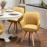Lot de 2 chaises de salle à manger confortables en tissu jaune pivotantes 360° - CARSON FABRIC YELLOW 2PCS