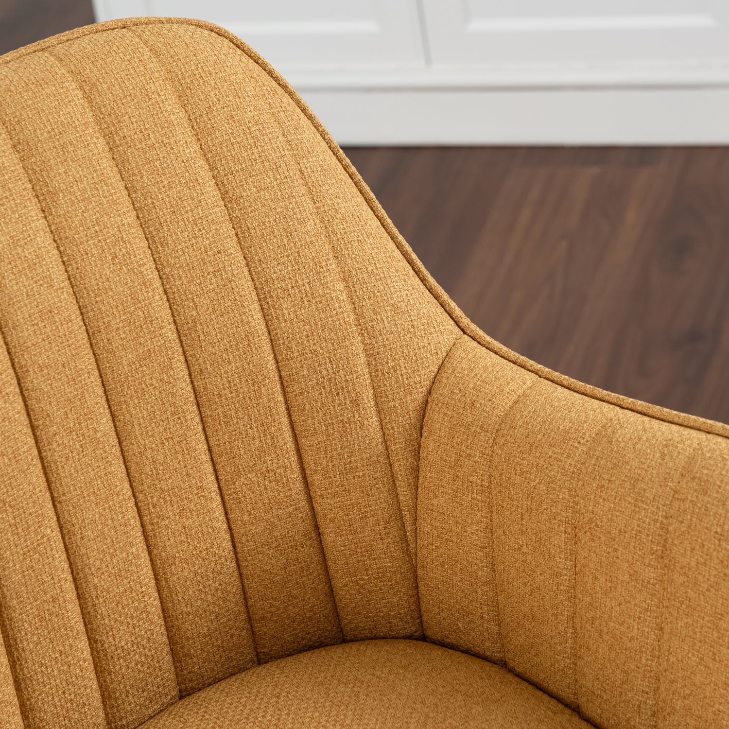 Lot de 2 chaises de salle à manger confortables en tissu jaune pivotantes 360° - CARSON FABRIC YELLOW 2PCS