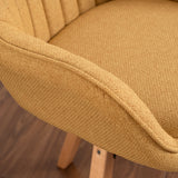 Lot de 2 chaises de salle à manger confortables en tissu jaune pivotantes 360° - CARSON FABRIC YELLOW 2PCS
