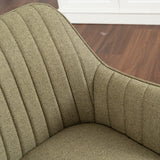 Comfortable dining room chair in green fabric with 360° swivel - CARSON FABRIC GREEN