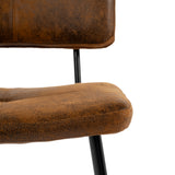 Set of 4 industrial suede dining room chairs - POMONA